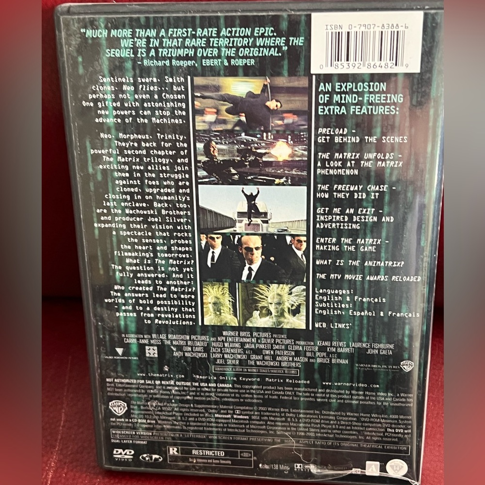Matrix Reloaded DVD Widescreen Edition - Picture 2 of 5